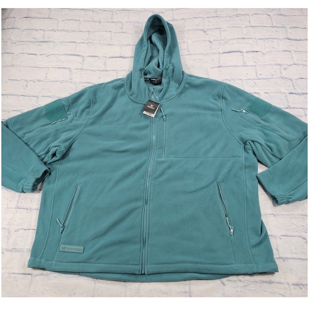Baerskin Tactical Fleece Hoodie Mens 4XL Teal Blue Full Zip Hooded Jacket